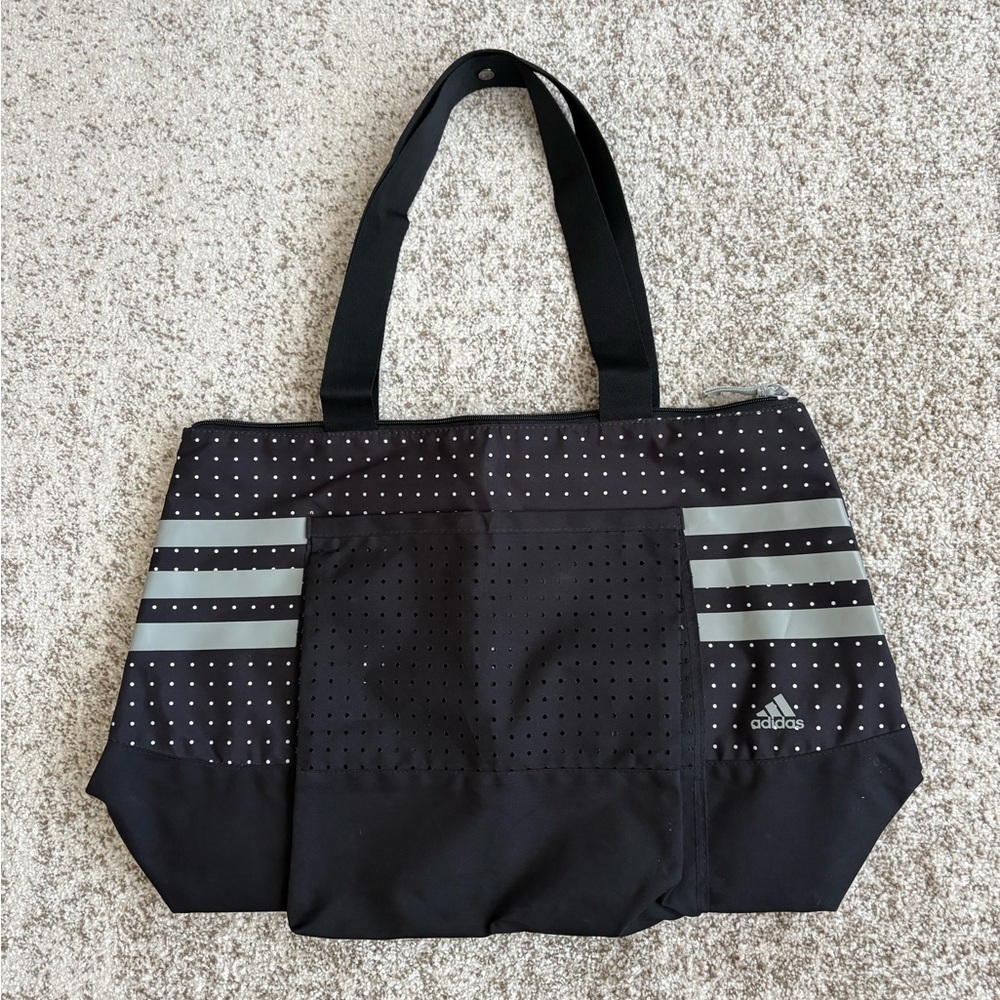 Adidas Black and Gray Gym Bag